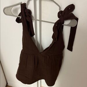 Zara Brown Sleeveless Women's Top